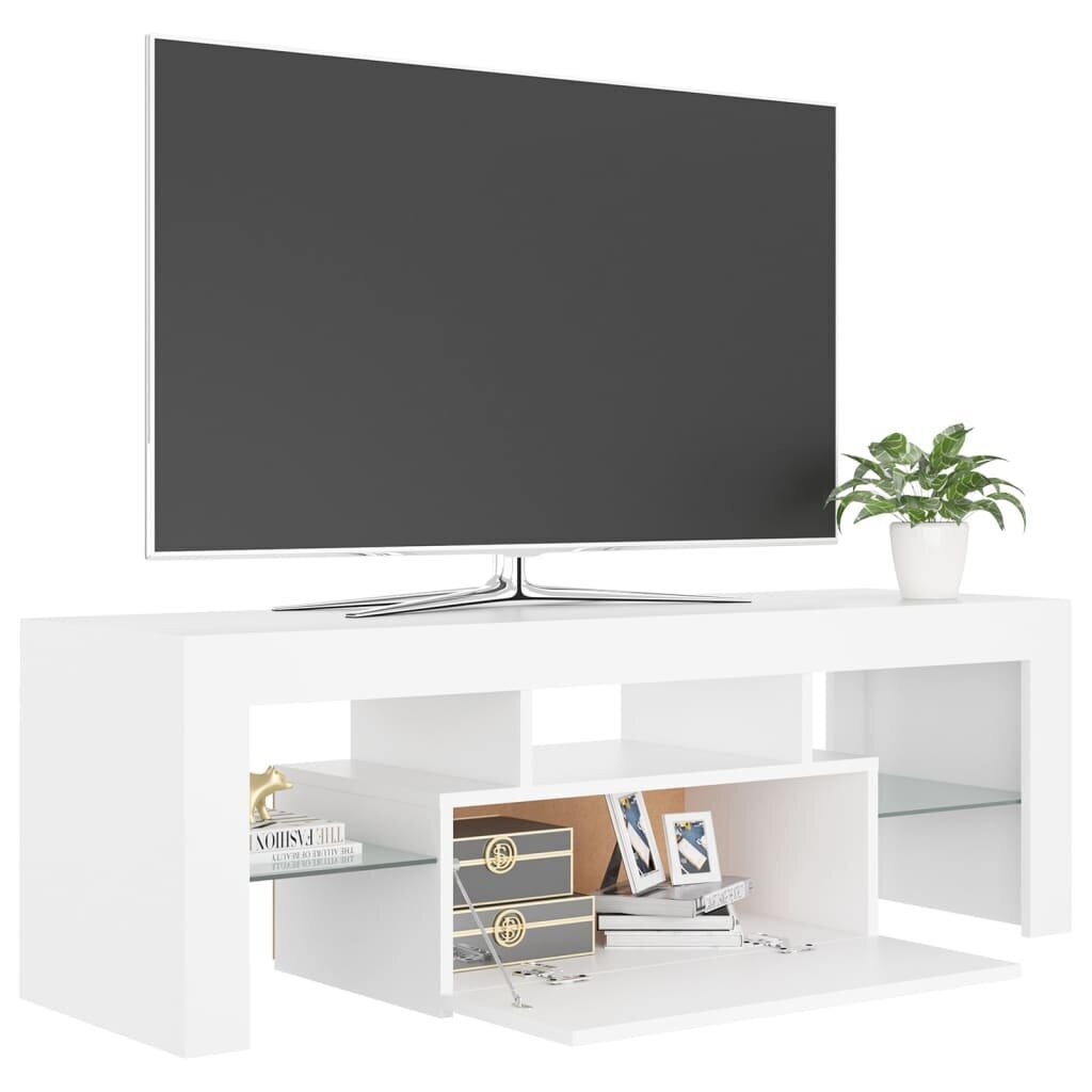 vidaXL TV-taso LED-valoilla valkoinen 120x35x40 cm hinta ja tiedot | TV-tasot | hobbyhall.fi