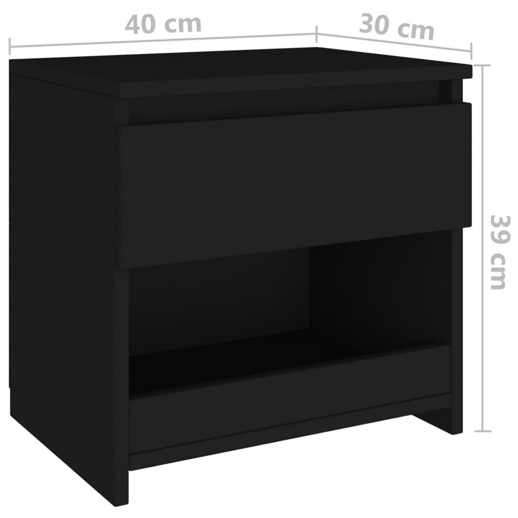 vidaXL Yöpöytä musta 40x30x39 cm lastulevy hinta ja tiedot | Yöpöydät | hobbyhall.fi