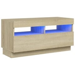 vidaXL TV-taso LED-valoilla Sonoma-tammi 80x35x40 cm hinta ja tiedot | TV-tasot | hobbyhall.fi