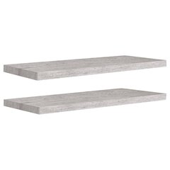 vidaXL Kelluvat seinähyllyt 2 kpl betoninharmaa 80x23,5x3,8 cm MDF hinta ja tiedot | Hyllyt | hobbyhall.fi