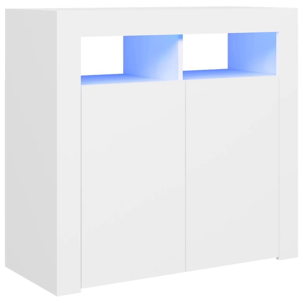 vidaXL Senkki LED-valoilla valkoinen 80x35x75 cm hinta ja tiedot | Olohuoneen kaapit ja lipastot | hobbyhall.fi