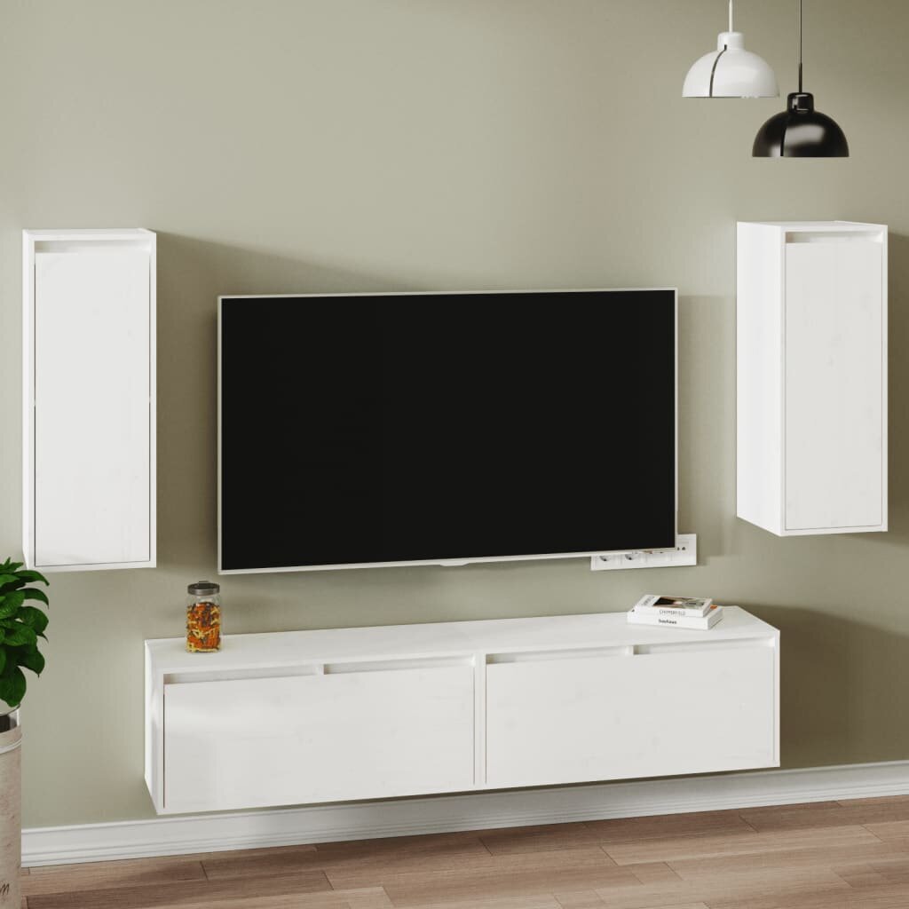 vidaXL Seinäkaapit 2 kpl valkoinen 30x30x80 cm täysi mänty hinta ja tiedot | Hyllyt | hobbyhall.fi