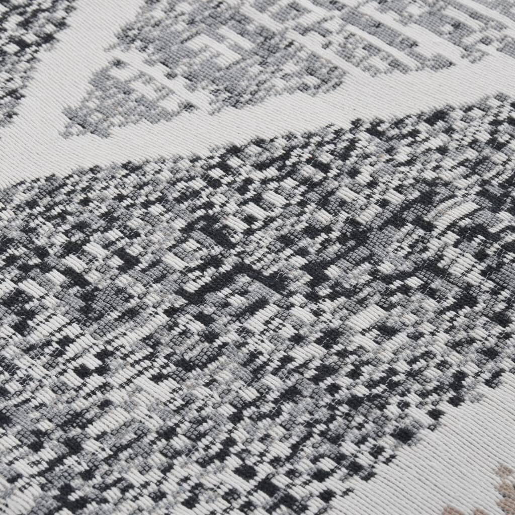 vidaXL Matto musta ja harmaa 160x230 cm puuvilla hinta ja tiedot | Isot matot | hobbyhall.fi