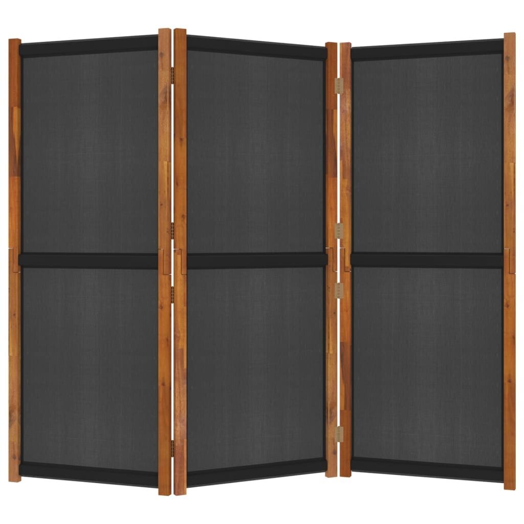 vidaXL 3-paneelinen tilanjakaja musta 210x180 cm hinta ja tiedot | Sermit ja tilanjakajat | hobbyhall.fi