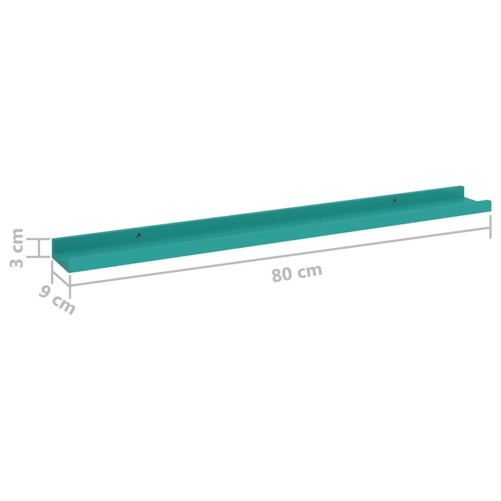 vidaXL Seinähyllyt 2 kpl sininen 80x9x3 cm hinta ja tiedot | Hyllyt | hobbyhall.fi