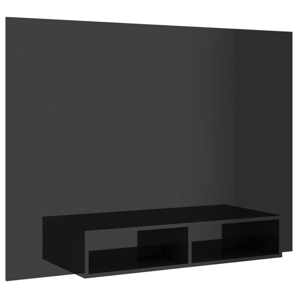 vidaXL TV-taso seinälle korkeakiilto musta 135x23,5x90cm lastulevy hinta ja tiedot | TV-tasot | hobbyhall.fi