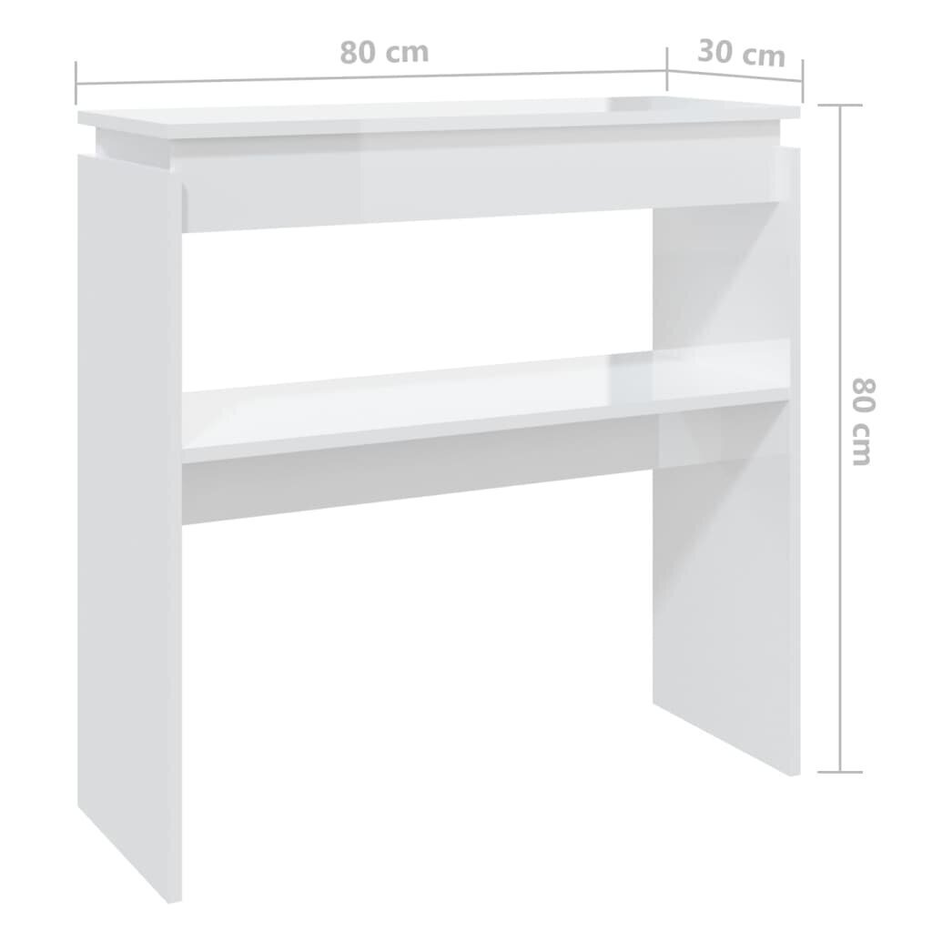 vidaXL Konsolipöytä korkeakiilto valkoinen 80x30x80 cm lastulevy hinta ja tiedot | Sohvapöydät | hobbyhall.fi