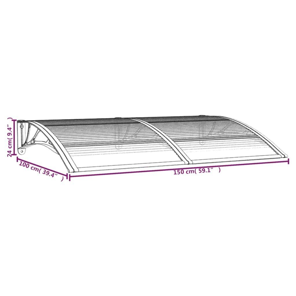 vidaXL Ovikatos musta 150x100 cm polykarbonaatti hinta ja tiedot | Katokset | hobbyhall.fi