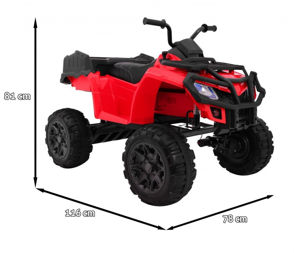 Quad XL mönkijä tavaratelineellä, punainen hinta ja tiedot | Lasten sähköautot | hobbyhall.fi