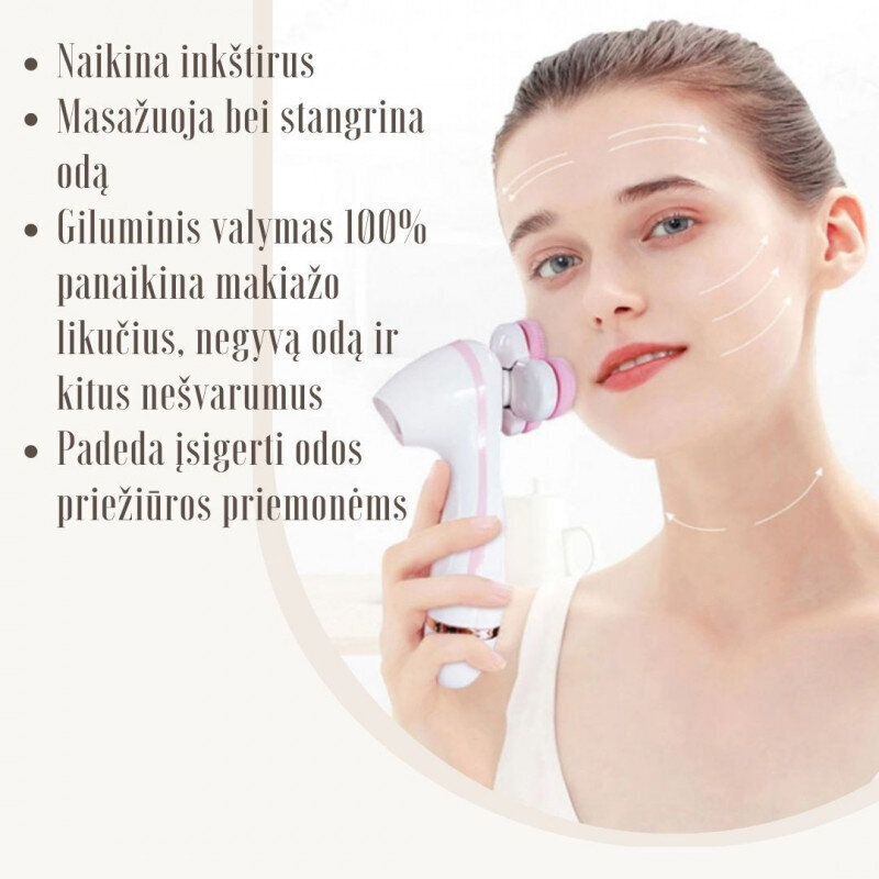 Sähköinen ihonpuhdistus- ja hierontaharja, 1 kpl hinta ja tiedot | Kasvojenhoitolaitteet | hobbyhall.fi