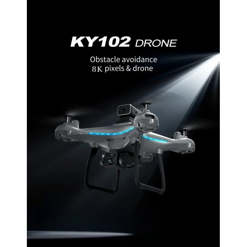 Harmaa ammattimainen drone KY102 8K dual HD -kameralla hinta ja tiedot | Dronet | hobbyhall.fi