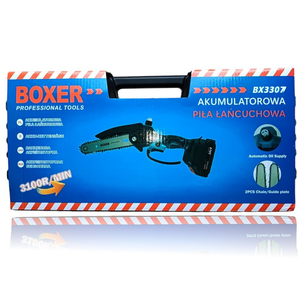 Ketjusaha Boxer BX3307 2 akkua 24V 2x ketju 6' Automaattinen voitelu 2000W hinta ja tiedot | Moottorisahat | hobbyhall.fi