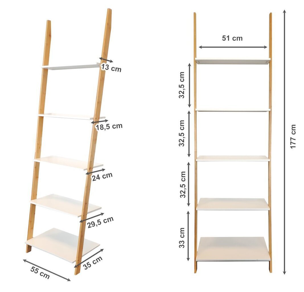 Moderni tikashylly, ModenHome, 177 cm. hinta ja tiedot | Hyllyt | hobbyhall.fi