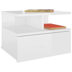 vidaXL Kelluvat yöpöydät 2 kpl korkeakiilto valk. 40x31x27cm lastulevy hinta ja tiedot | Yöpöydät | hobbyhall.fi