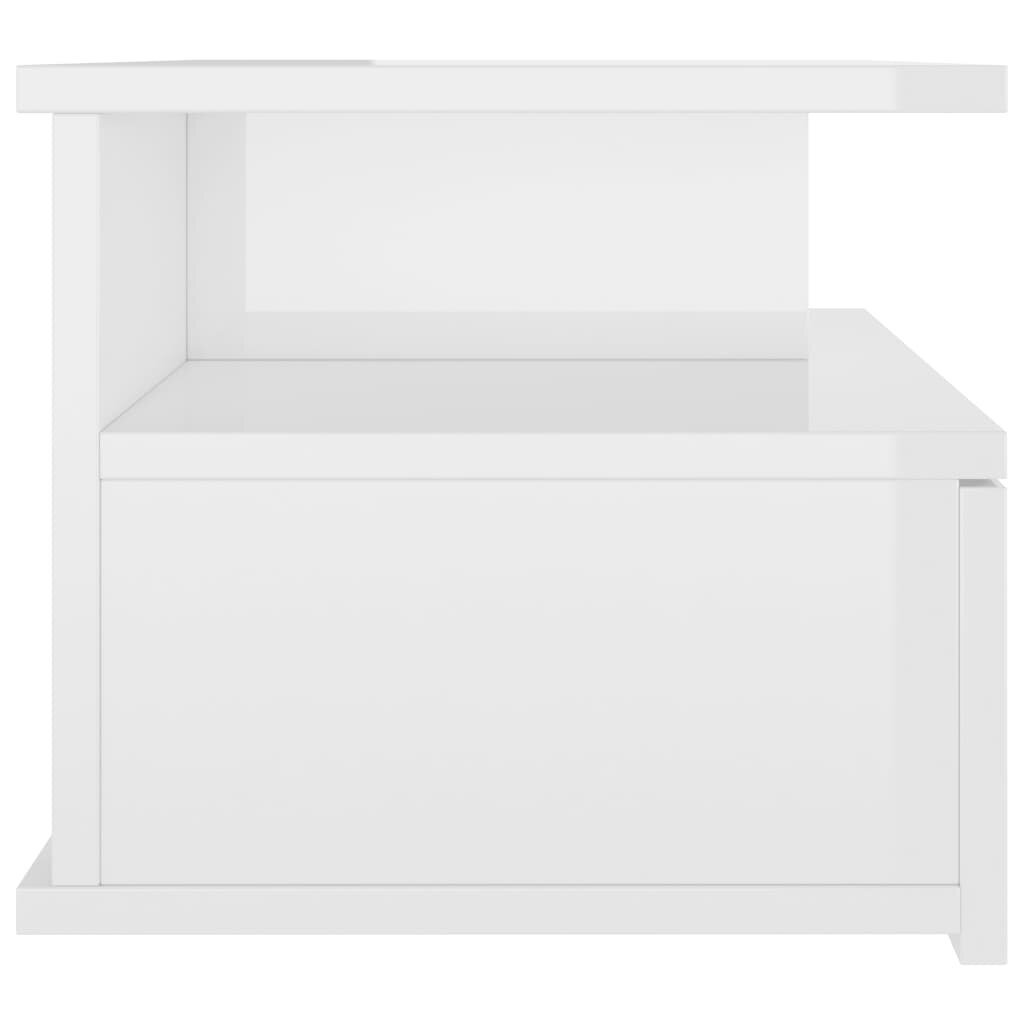 vidaXL Kelluvat yöpöydät 2 kpl korkeakiilto valk. 40x31x27cm lastulevy hinta ja tiedot | Yöpöydät | hobbyhall.fi