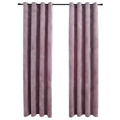 vidaXL Pimennysverhot renkailla 2 kpl sametti pinkki 140x225 cm hinta ja tiedot | Verhot | hobbyhall.fi