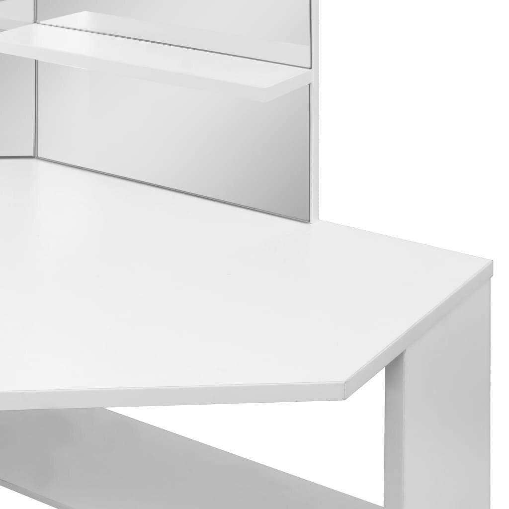 vidaXL Kulmameikkipöytä LED-valoilla valkoinen hinta ja tiedot | Peilipöydät | hobbyhall.fi