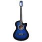 vidaXL 12-osainen akustinen cutaway-kitarasetti 6-kielinen sininen 38" hinta ja tiedot | Kitarat | hobbyhall.fi