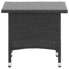 vidaXL Teepöytä musta 50x50x47 cm polyrottinki hinta ja tiedot | Puutarhapöydät | hobbyhall.fi