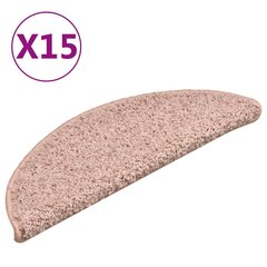 vidaXL Porrasmatot 15 kpl vaalea pinkki 56x17x3 cm hinta ja tiedot | Isot matot | hobbyhall.fi