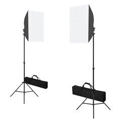 vidaXL Ammattimaiset studiovalot 2 kpl 40x60 cm teräs musta hinta ja tiedot | Valokuvaustarvikkeet | hobbyhall.fi