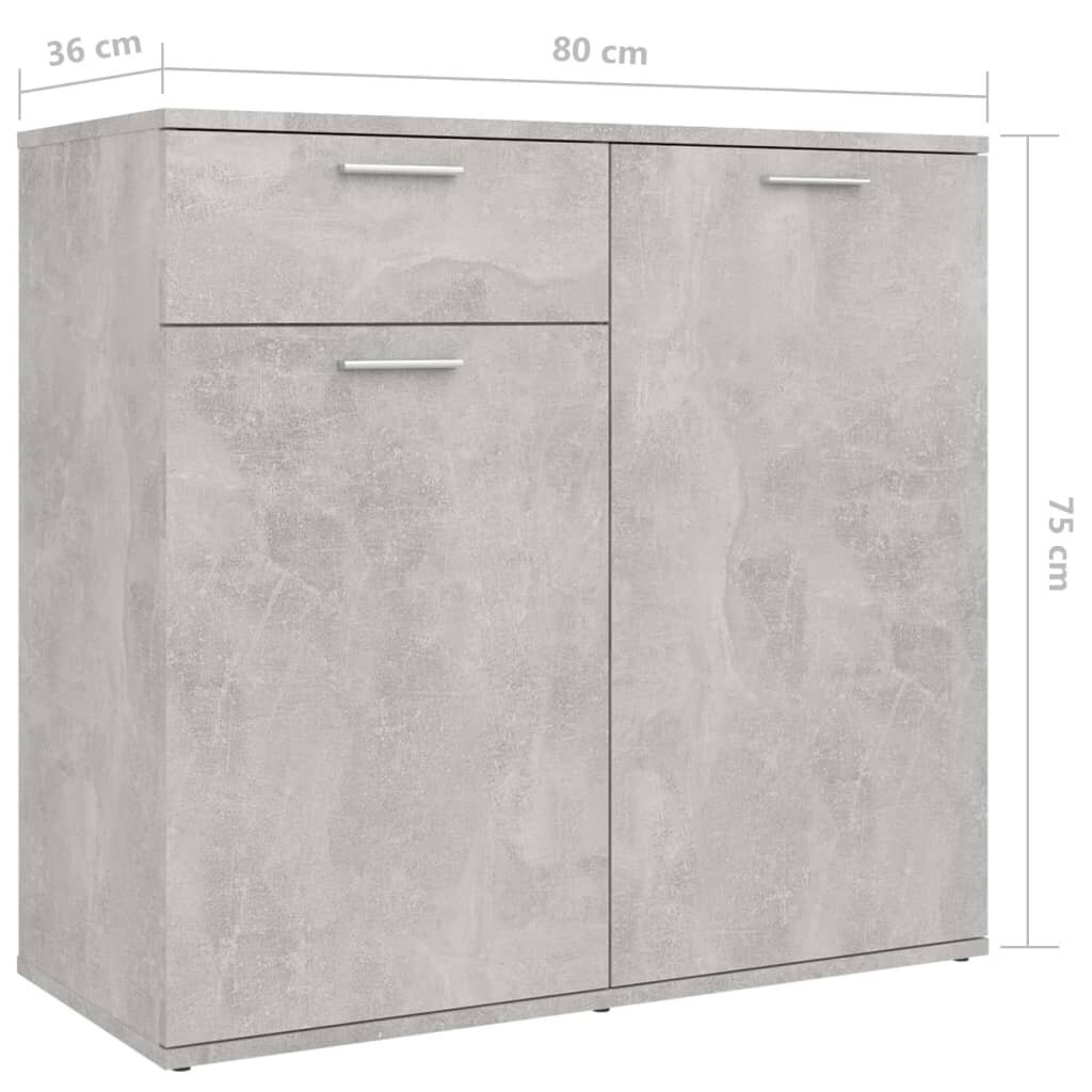 vidaXL Senkki betoninharmaa 160x36x75 cm lastulevy hinta ja tiedot | Olohuoneen kaapit ja lipastot | hobbyhall.fi