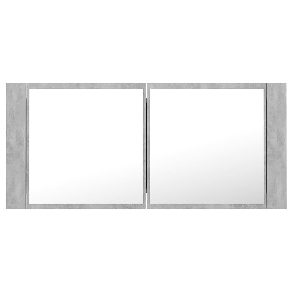 vidaXL Kylpyhuoneen LED peilikaappi betoninharmaa 100x12x45 cm akryyli hinta ja tiedot | Kylpyhuonekaapit | hobbyhall.fi