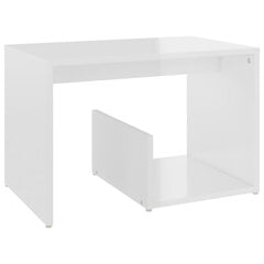 vidaXL Sivupöytä korkeakiilto valkoinen 59x36x38 cm lastulevy hinta ja tiedot | Sohvapöydät | hobbyhall.fi