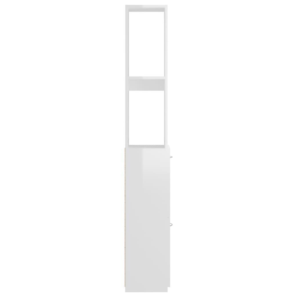 vidaXL Kylpyhuonekaappi korkeakiilto valk 25x26,5x170 cm tekninen puu hinta ja tiedot | Kylpyhuonekaapit | hobbyhall.fi