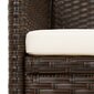 vidaXL 3-istuttava Puutarhasohva tyynyillä ruskea polyrottinki hinta ja tiedot | Puutarhatuolit | hobbyhall.fi
