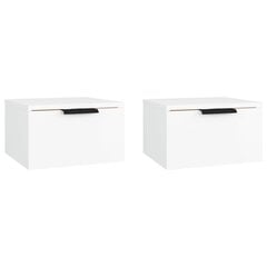 vidaXL Seinäkiinnitettävät yöpöydät 2 kpl valkoinen 34x30x20 cm hinta ja tiedot | Olohuoneen kaapit ja lipastot | hobbyhall.fi