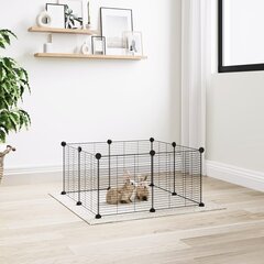 vidaXL 8-paneelinen lemmikkihäkki musta 35x35 cm teräs hinta ja tiedot | Pieneläinten häkit ja tarvikkeet | hobbyhall.fi
