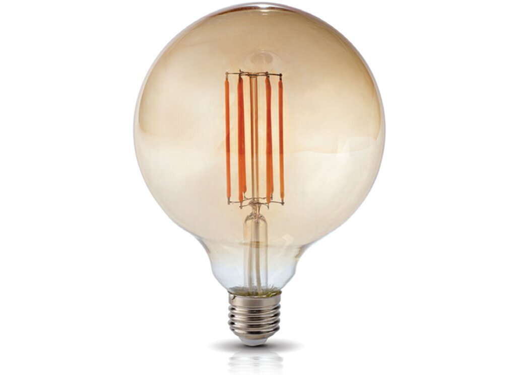 LED-lamppu E27 7W G125 Filament Retro Amber - Lämmin valkoinen (2700K) hinta ja tiedot | Lamput | hobbyhall.fi