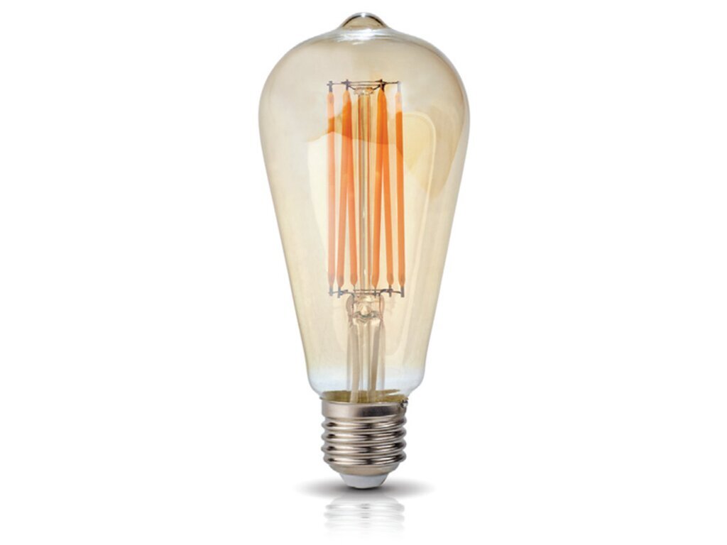 LED-lamppu E27 7W ST64 Filament Retro Amber - Lämmin valkoinen (2700K) hinta ja tiedot | Lamput | hobbyhall.fi