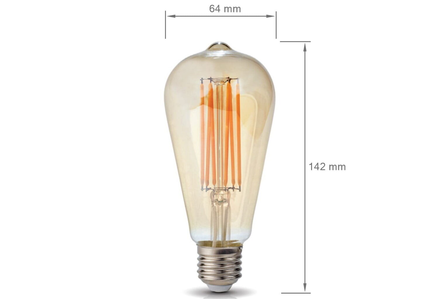 LED-lamppu E27 7W ST64 Filament Retro Amber - Lämmin valkoinen (2700K) hinta ja tiedot | Lamput | hobbyhall.fi