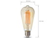 LED-lamppu E27 7W ST64 Filament Retro Amber - Lämmin valkoinen (2700K) hinta ja tiedot | Lamput | hobbyhall.fi