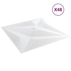vidaXL Seinäpaneelit 48 kpl valkoinen 50x50 cm EPS 12 m² tähti hinta ja tiedot | Sisustuspaneelit | hobbyhall.fi