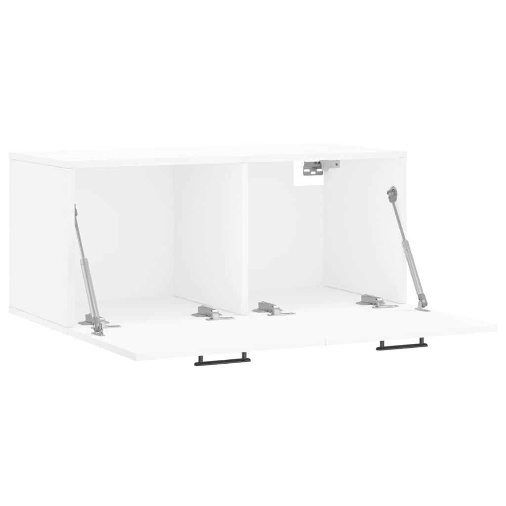 vidaXL Seinäkaappi valkoinen 80x36,5x35 cm tekninen puu hinta ja tiedot | Olohuoneen kaapit ja lipastot | hobbyhall.fi