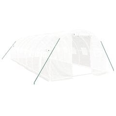 vidaXL Kasvihuone teräsrungolla valkoinen 24 m² 8x3x2 m hinta ja tiedot | Kasvihuoneet | hobbyhall.fi