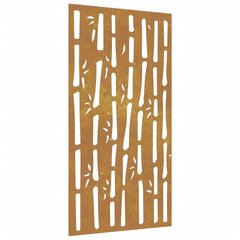 vidaXL Puutarhaseinäkoriste 105x55 cm corten teräs bambukuvio hinta ja tiedot | Sisustustuotteet | hobbyhall.fi