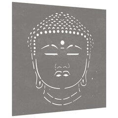 vidaXL Puutarhaseinäkoriste 55x55 cm corten teräs Buddhan pääkuvio hinta ja tiedot | Sisustustuotteet | hobbyhall.fi
