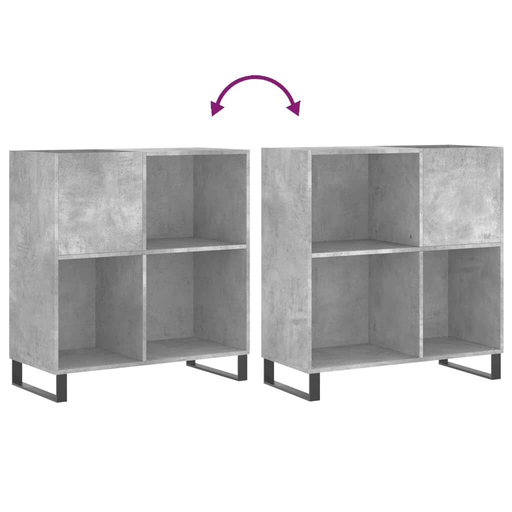 vidaXL LP-levyjen säilytyskaappi betoninharmaa 84,5x38x89 cm puu hinta ja tiedot | Kaapit | hobbyhall.fi