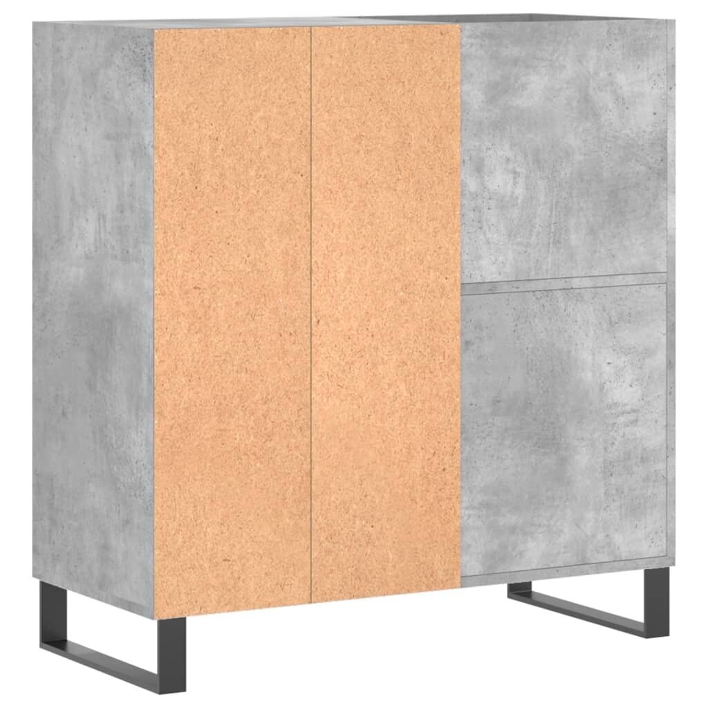 vidaXL LP-levyjen säilytyskaappi betoninharmaa 84,5x38x89 cm puu hinta ja tiedot | Kaapit | hobbyhall.fi