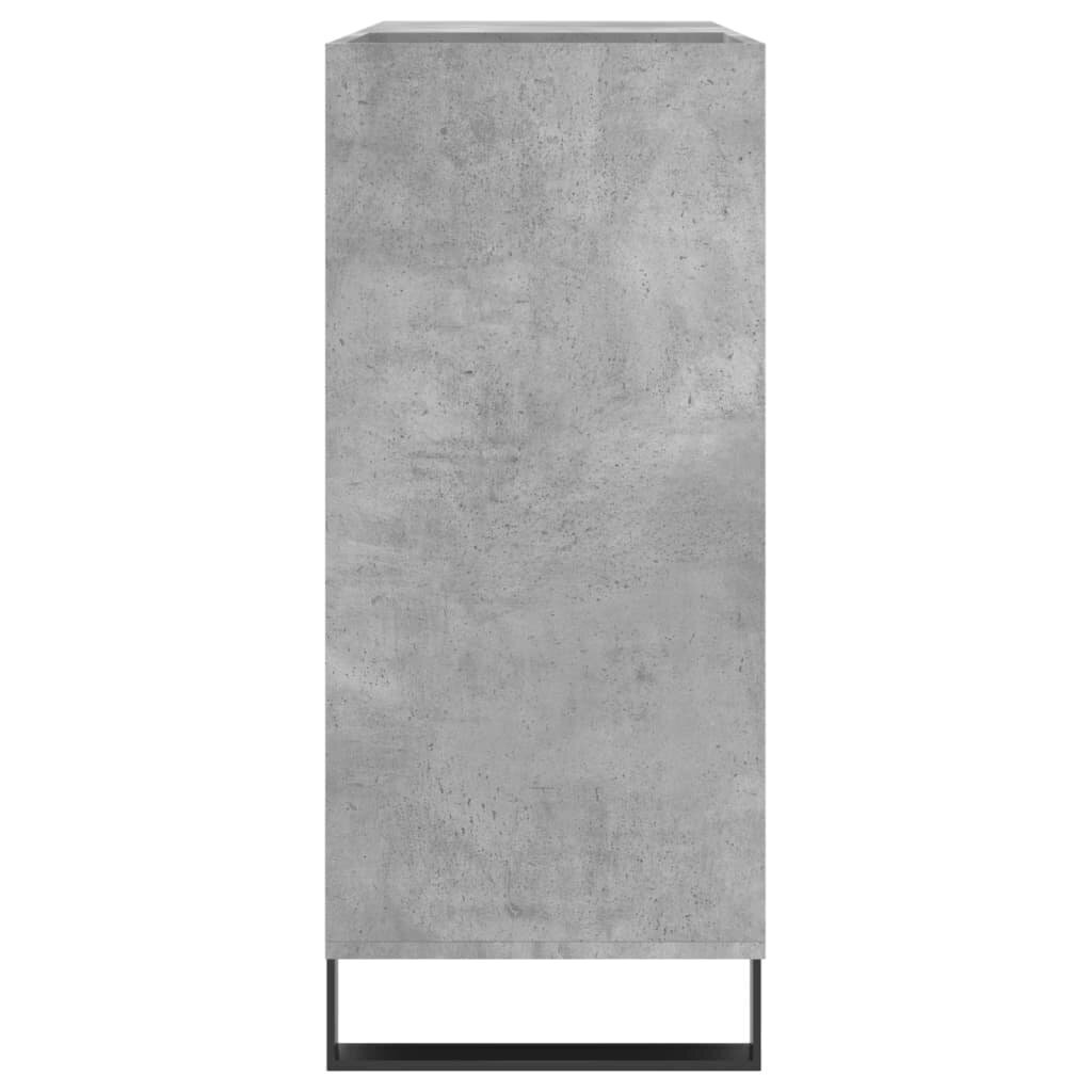 vidaXL LP-levyjen säilytyskaappi betoninharmaa 84,5x38x89 cm puu hinta ja tiedot | Kaapit | hobbyhall.fi