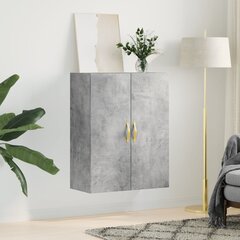 vidaXL Seinäkiinnitettävä kaappi betoninharmaa 69,5x34x90 cm hinta ja tiedot | Olohuoneen kaapit ja lipastot | hobbyhall.fi
