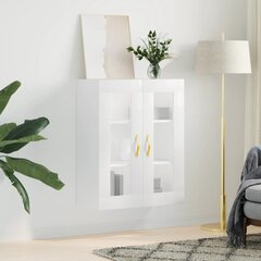 vidaXL Seinäkiinnitettävä kaappi korkeakiilto valkoinen 69,5x34x90 cm hinta ja tiedot | Olohuoneen kaapit ja lipastot | hobbyhall.fi