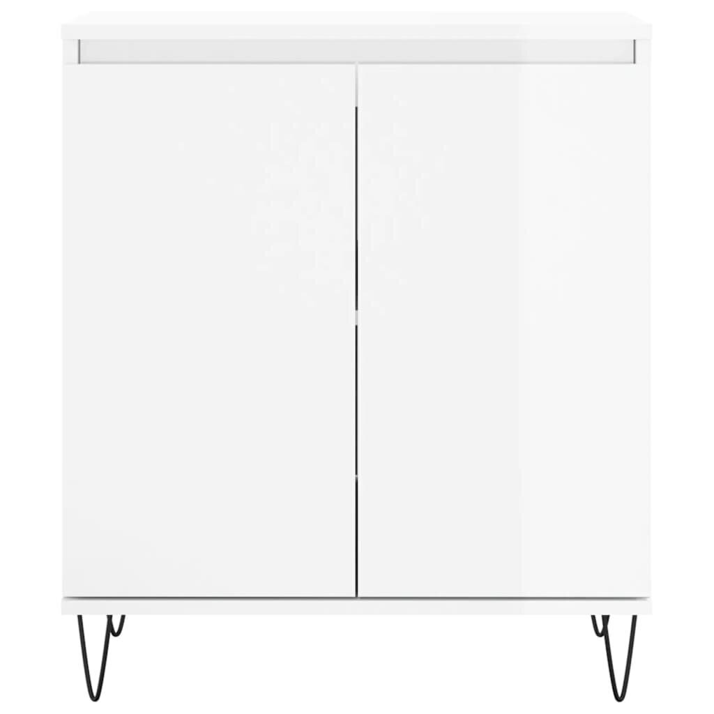 vidaXL Senkki korkeakiilto valkoinen 60x35x70 cm tekninen puu hinta ja tiedot | Olohuoneen kaapit ja lipastot | hobbyhall.fi