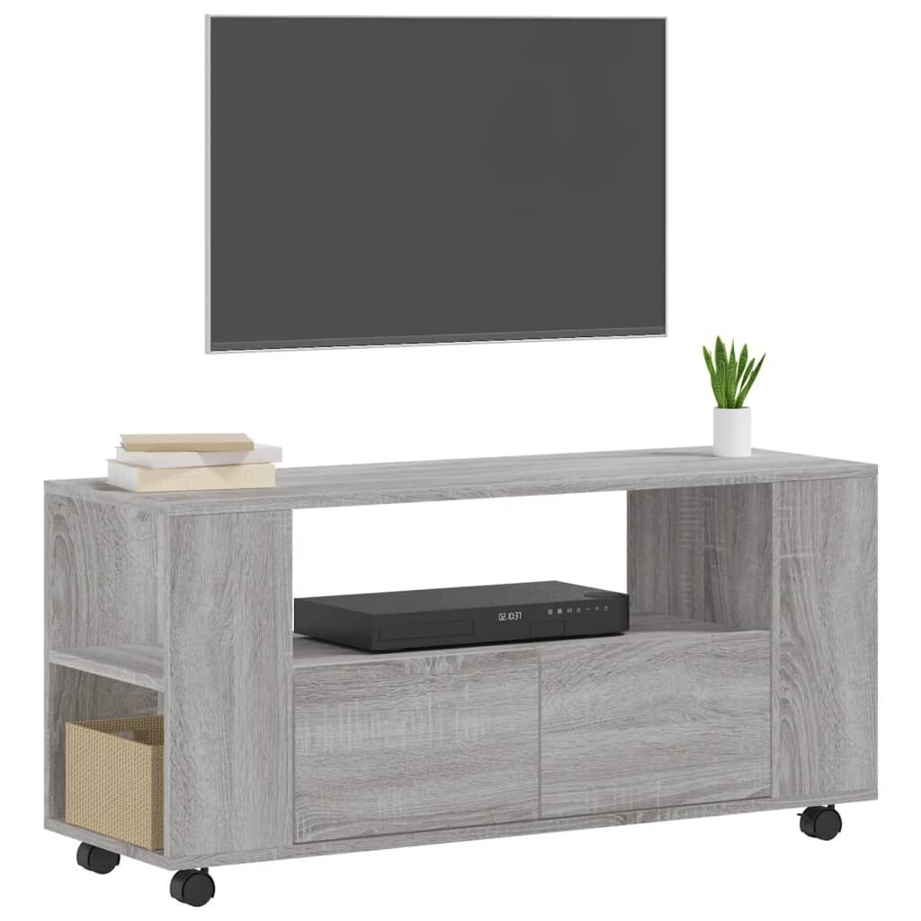 vidaXL TV-taso harmaa Sonoma 102x34,5x43 cm tekninen puu hinta ja tiedot | TV-tasot | hobbyhall.fi