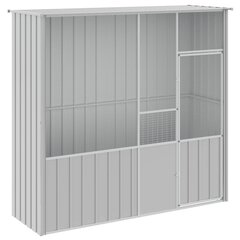 vidaXL Lintuhäkki harmaa 215x78x200 cm galvanoitu teräs hinta ja tiedot | Lintulaudat ja lintuhäkit | hobbyhall.fi