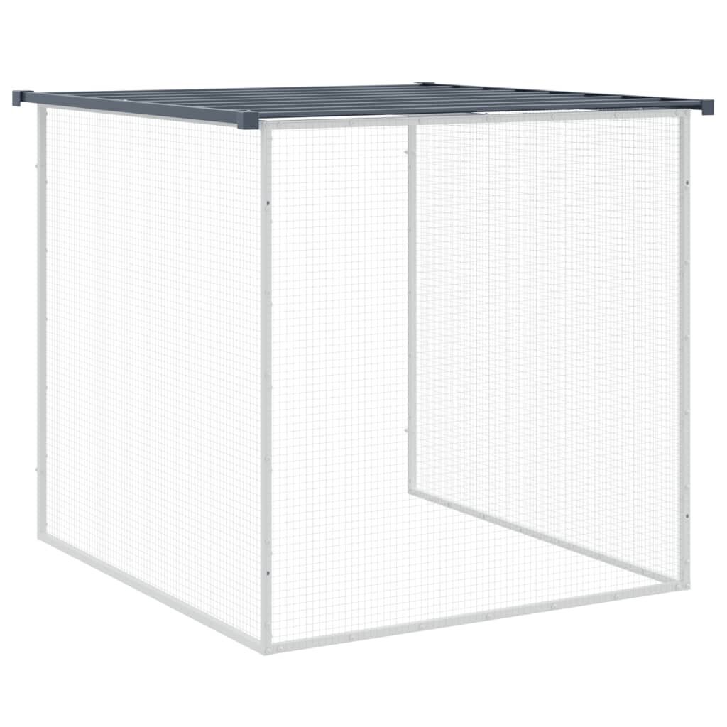 vidaXL Kanahäkki katolla antrasiitti 203x98x90 cm galvanoitu teräs hinta ja tiedot | Lintulaudat ja lintuhäkit | hobbyhall.fi